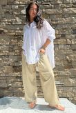 Shayle Indian Cotton Boyfriend Beach Shirt White